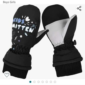 New in Bag Kratarc Kids Black and Gray Ski Mittens, Size XXS
